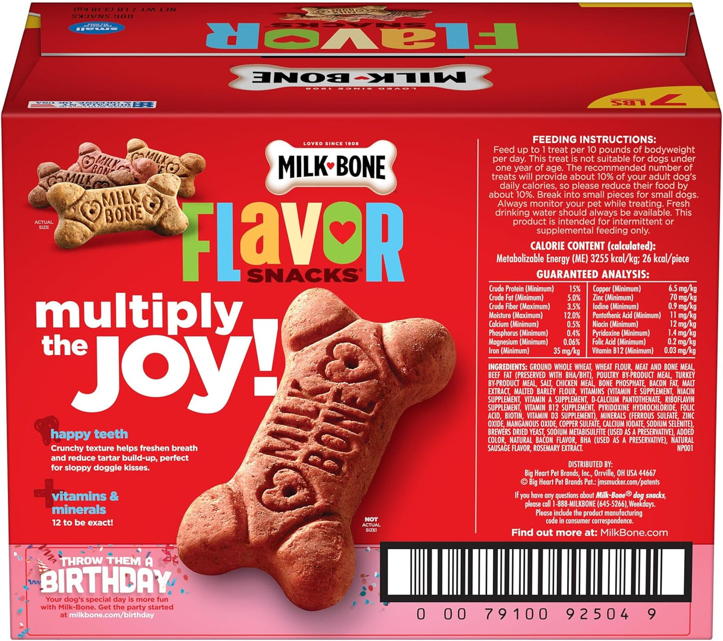 Flavor Snacks Small Dog Biscuits, Flavored Crunchy Dog Treats, 7 Pound Box