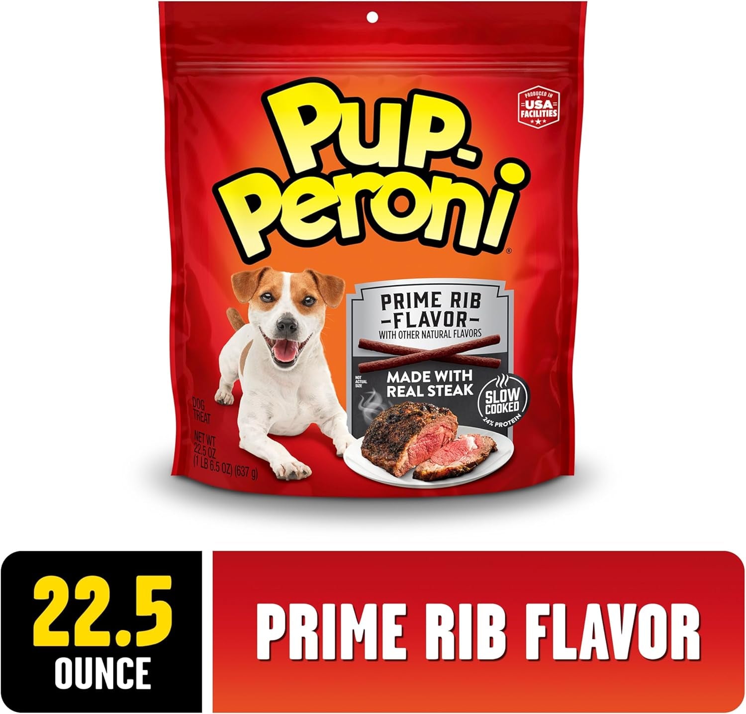 Dog Treats, Prime Rib Flavor, 22.5 Ounce, Made with Real Steak