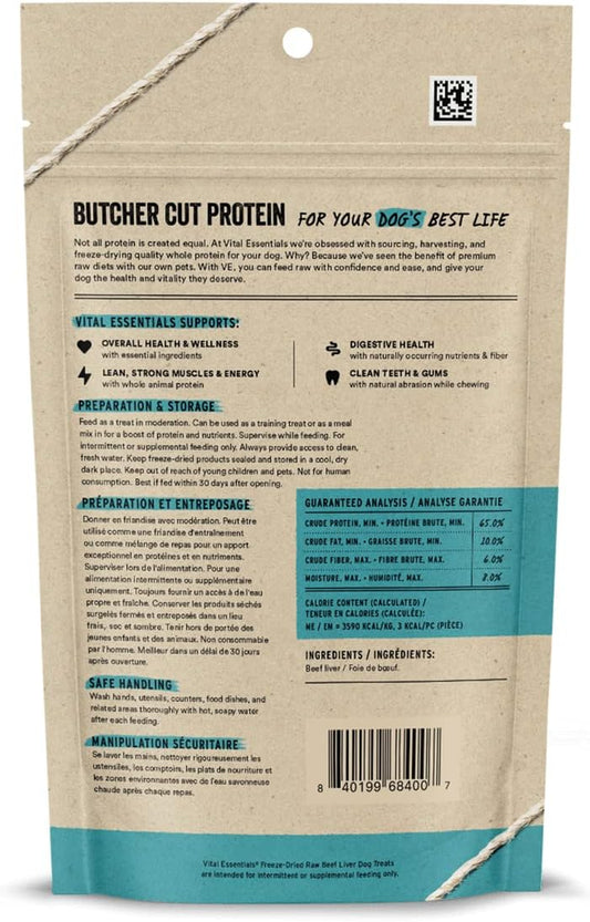 Premium Freeze-Dried Beef Liver Dog Treats | High Protein, Grain Free & Gluten Free | 2.1 Oz Single Ingredient Training Treats