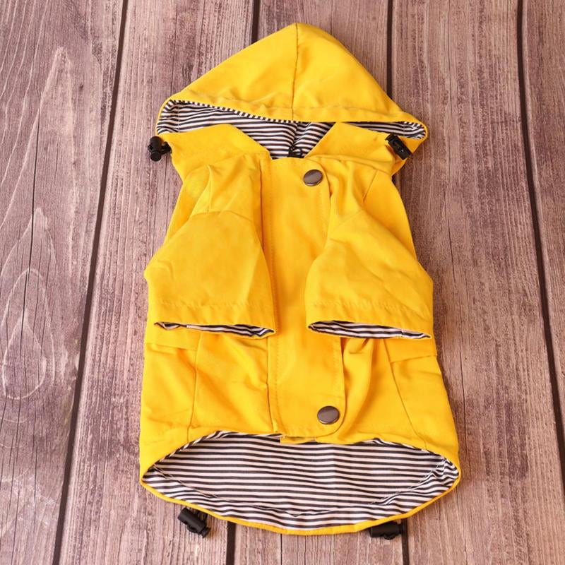 Striped Waterproof Dog Raincoat – Small & Medium Dogs, Stylish Pet Jacket for Rainy Days