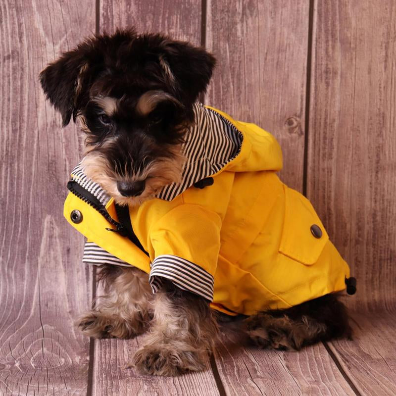 Striped Waterproof Dog Raincoat – Small & Medium Dogs, Stylish Pet Jacket for Rainy Days