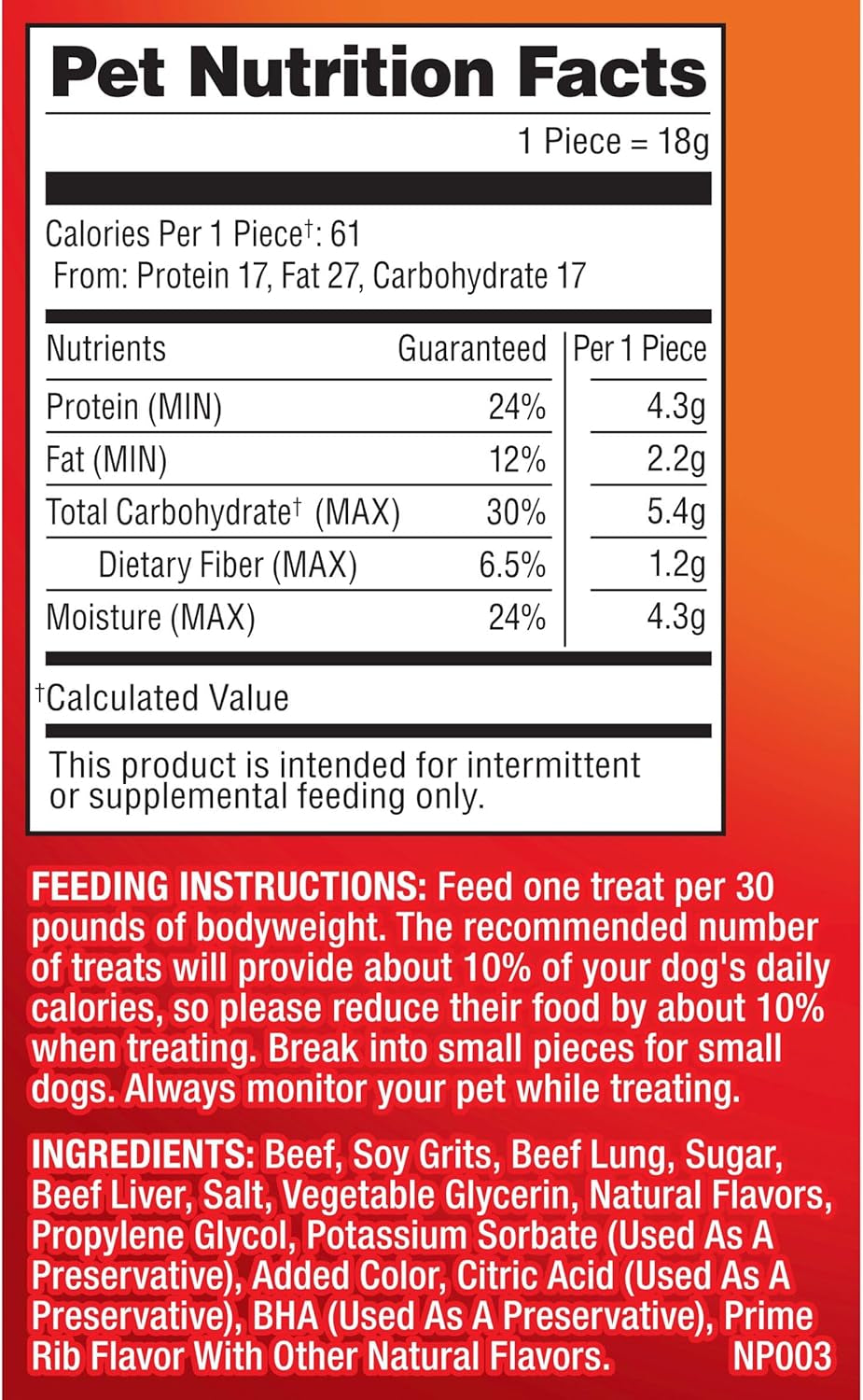 Dog Treats, Prime Rib Flavor, 22.5 Ounce, Made with Real Steak