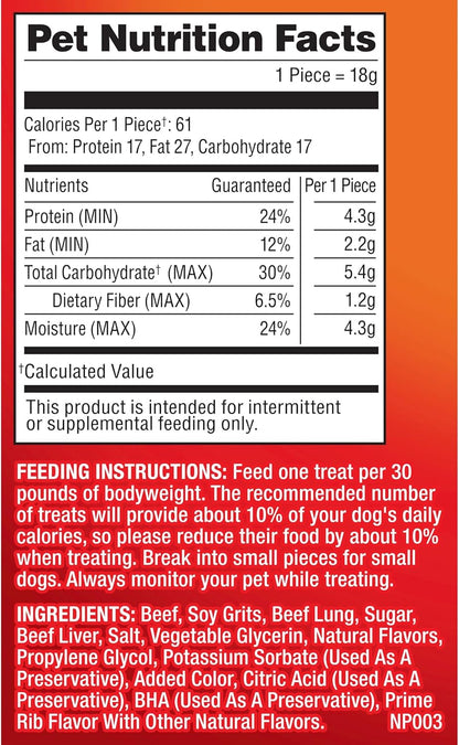 Dog Treats, Prime Rib Flavor, 22.5 Ounce, Made with Real Steak