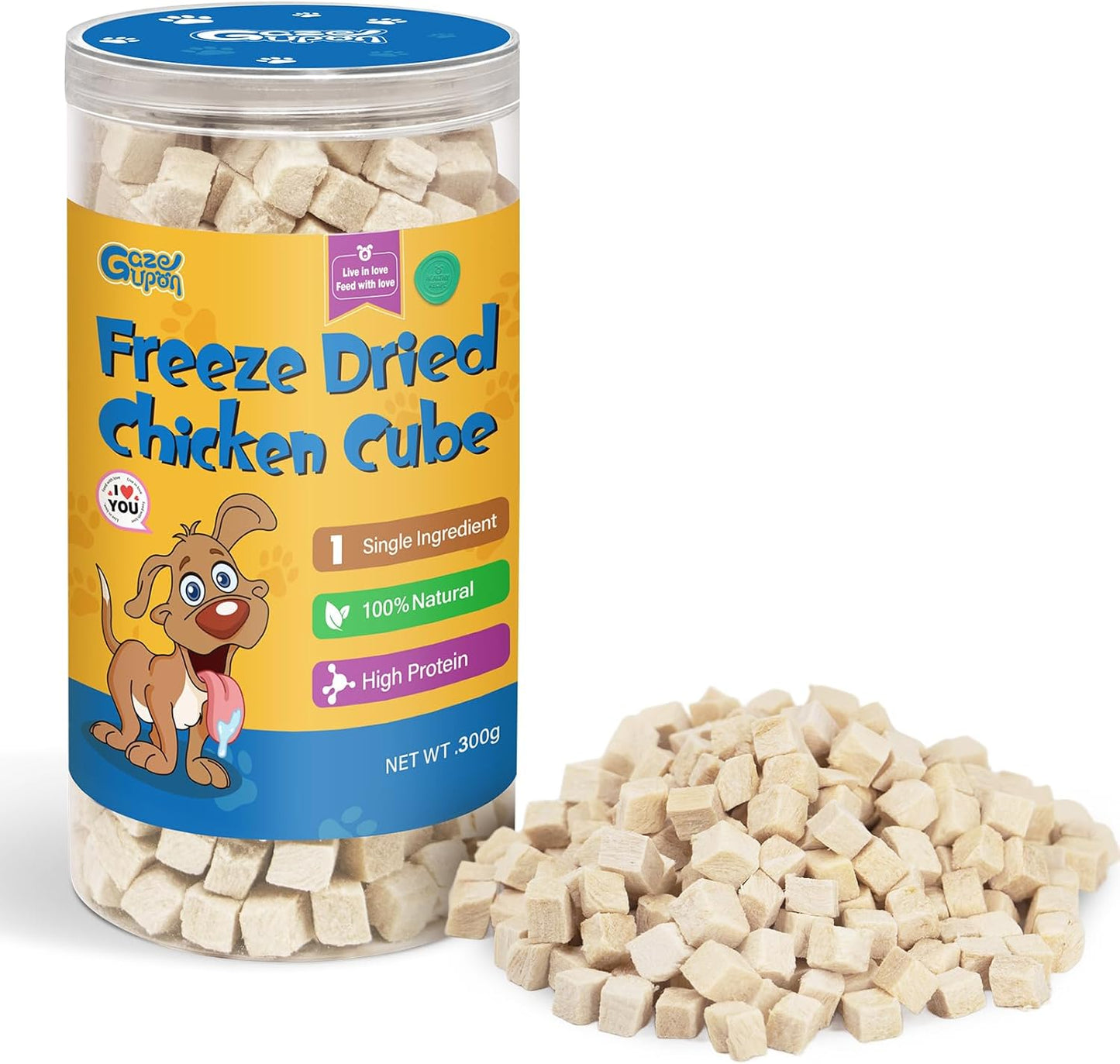 Freeze Dried Chicken Treats for Dogs & Cats, Single Ingredient Natural and Healthy Training Treats & Food Topper, High Protein Dog Snacks,10.58 Oz