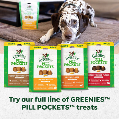 Pill Pockets for Dogs Large Size, Soft Dog Treats, with Real Peanut Butter, 15.8 Oz. Pouch (60 Treats)