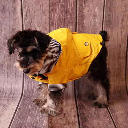 Striped Waterproof Dog Raincoat – Small & Medium Dogs, Stylish Pet Jacket for Rainy Days
