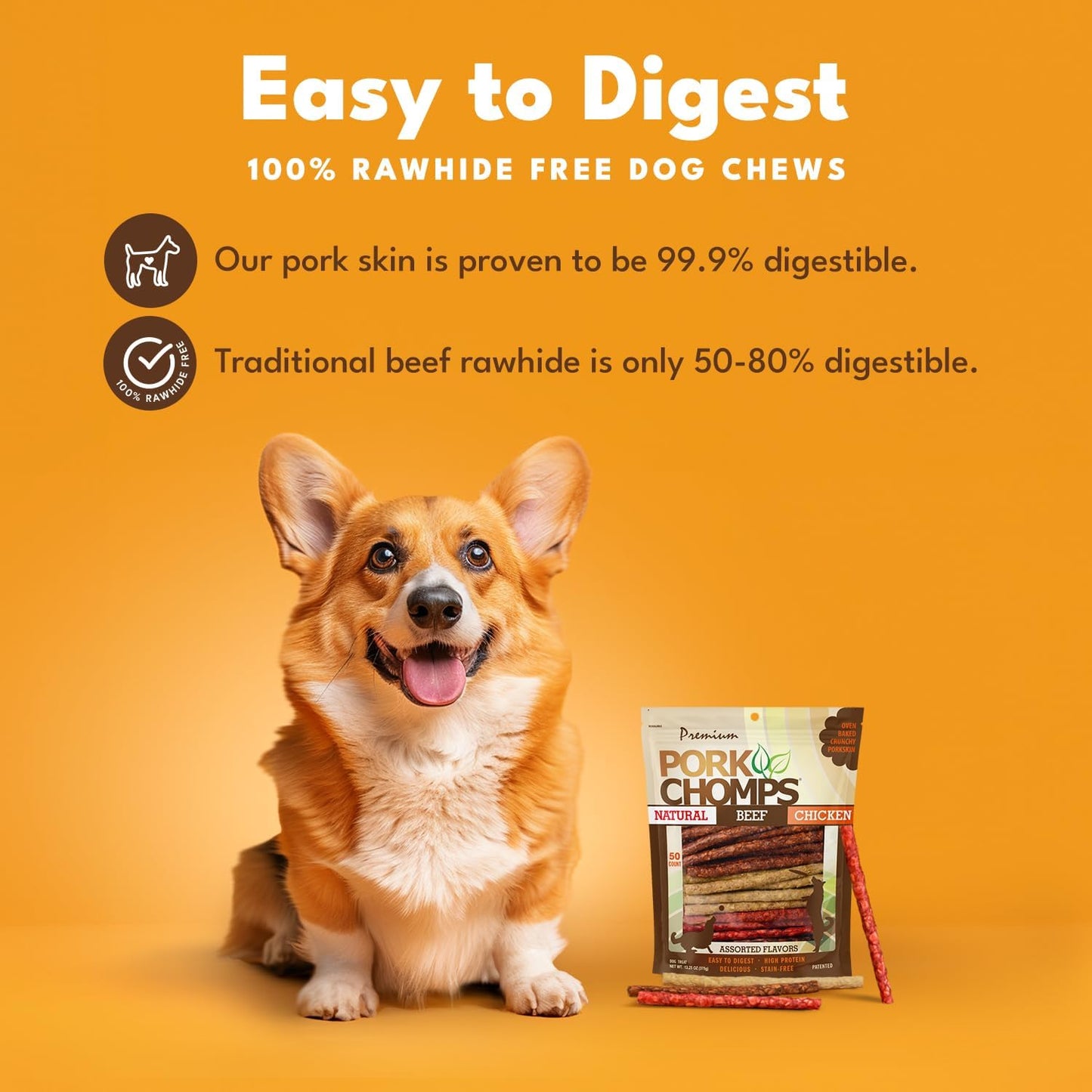 Dog Chews, 5-Inch Munchy Sticks, Assorted Flavors, 50 Count (Pack of 1)