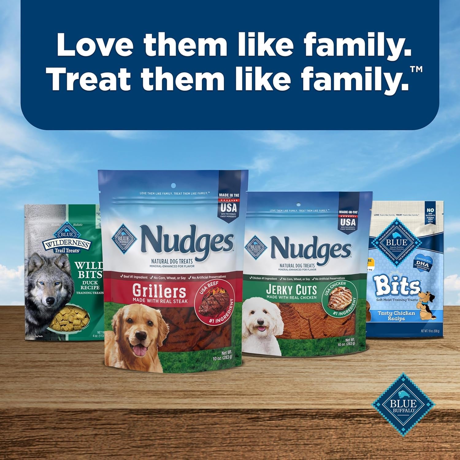 Nudges Grillers Natural Dog Treats, Made in the USA with Real Steak, 16-Oz Bag