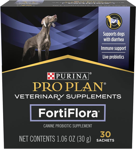 Purina Pro Plan FortiFlora Dog Probiotic Supplement – Veterinary Formula, 30 Count Powder Packets